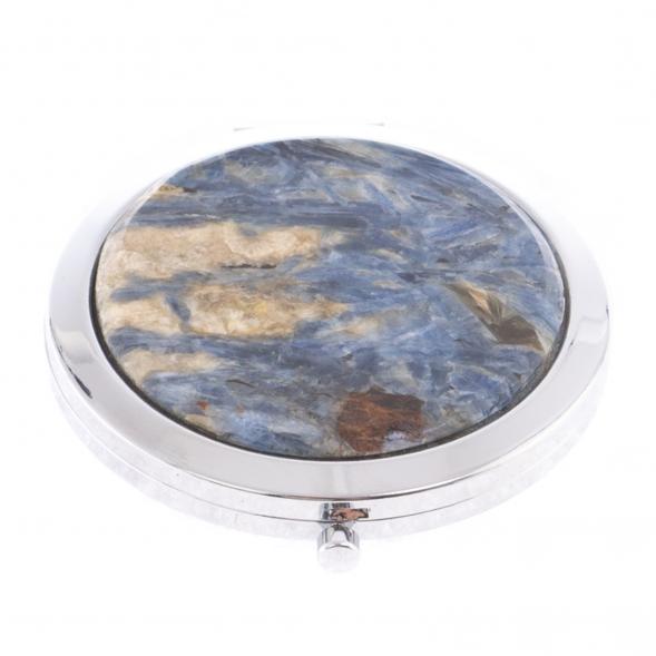 Зеркало круглое из камня кианит цвет серебро 124622