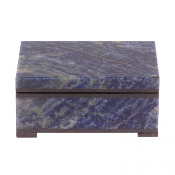 Шкатулка из натурального содалита 9х6,5х4 см / шкатулка в подарок / для хранения ювелирных украшений, бижутерии
