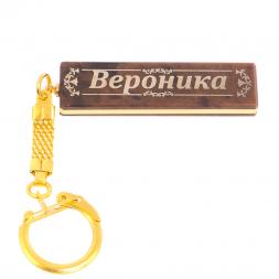 Брелок именной "Вероника" камень обсидиан