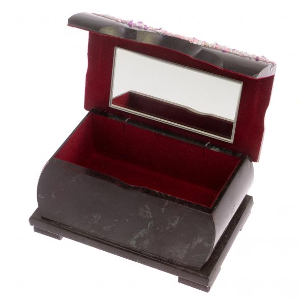 Шкатулка с расписной крышкой &amp;quot;Зимний пейзаж&amp;quot; 17х11х8 см черный змеевик 125678