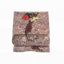 Шкатулка с прямой ящерицей самоцветы креноид 6,5х6,5х5 см