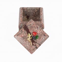 Шкатулка с прямой ящерицей самоцветы креноид 6,5х6,5х5 см