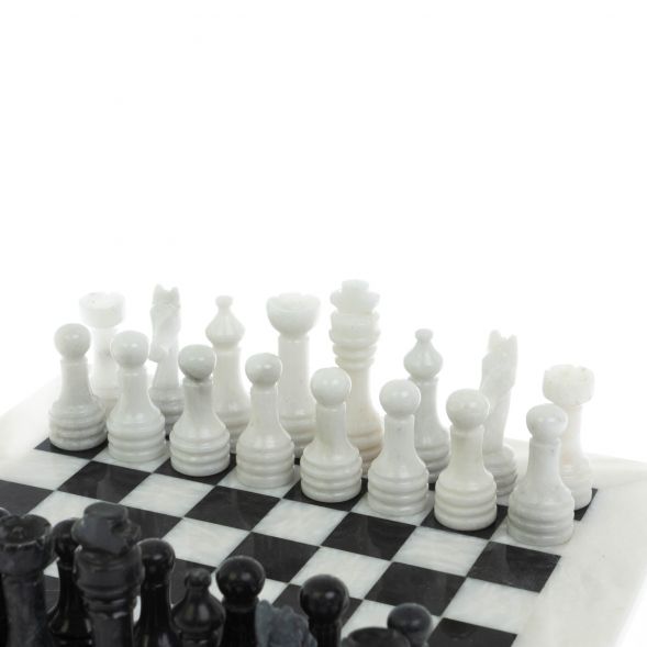 Каменные шахматы &amp;quot;Узоры&amp;quot; из мрамора доска 25х25 см 129204