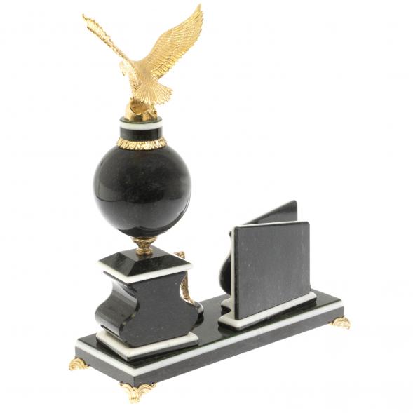 Набор с визитницей &amp;quot;Орел&amp;quot; змеевик 129824