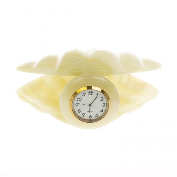 Часы ракушка из оникса 14х12х6 см (5) 129945