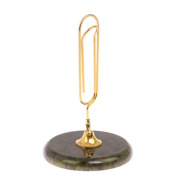 Визитница &amp;quot;Скрепка&amp;quot; на подставке из нефрита 125214