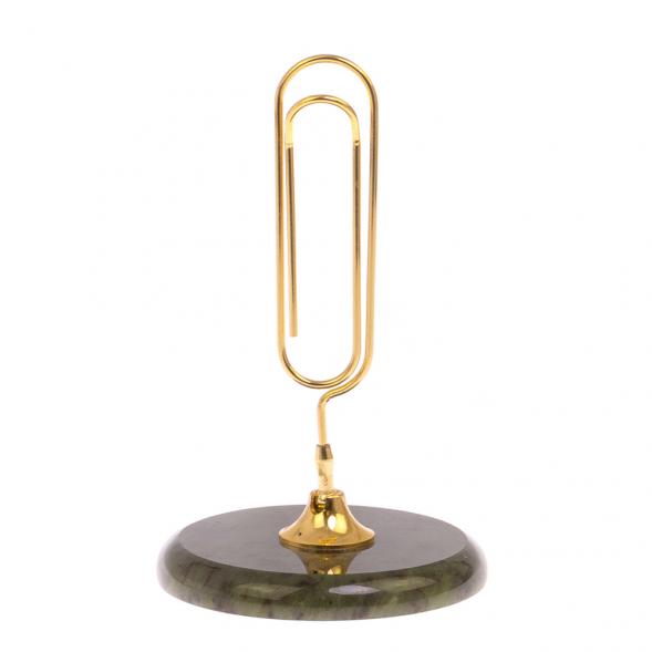 Визитница &amp;quot;Скрепка&amp;quot; на подставке из нефрита 125214