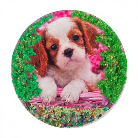 Магнит с рисунком &amp;quot;Щенок&amp;quot; змеевик 117773