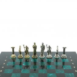 Шахматы "Олимпийские игры" 28х28 см из змеевика
