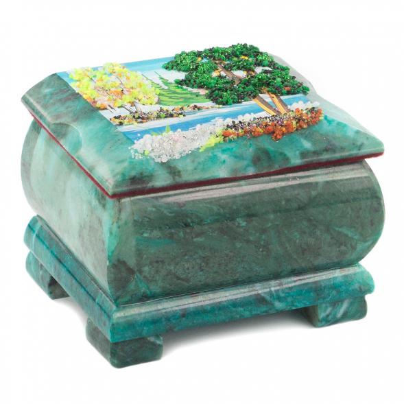 Шкатулка с расписной крышкой Весна 10х8х7 см 120089