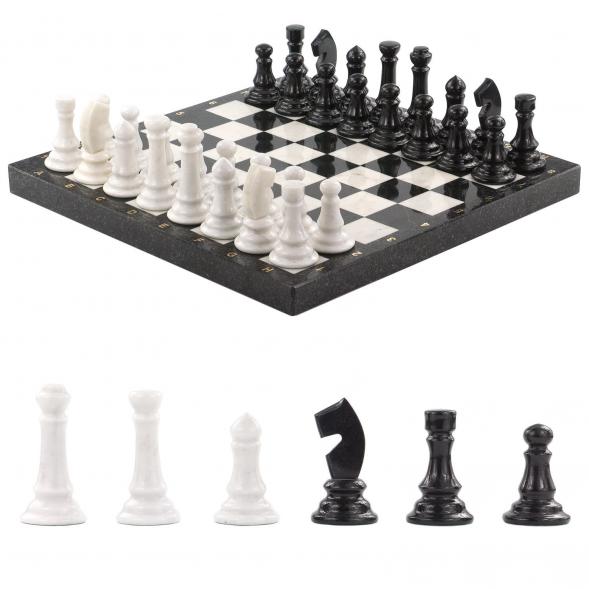 Шахматы из мрамора и змеевика 43х43 см 120265