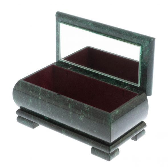 Шкатулка &amp;quot;Роза&amp;quot; из змеевика 16х8х7,5 см 129124