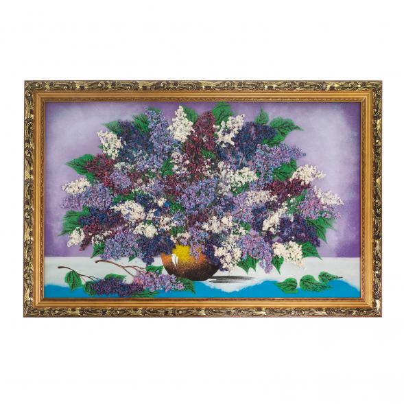 Картина &amp;quot;Натюрморт сирень&amp;quot; багет 57х87 см сиреневый фон 123895