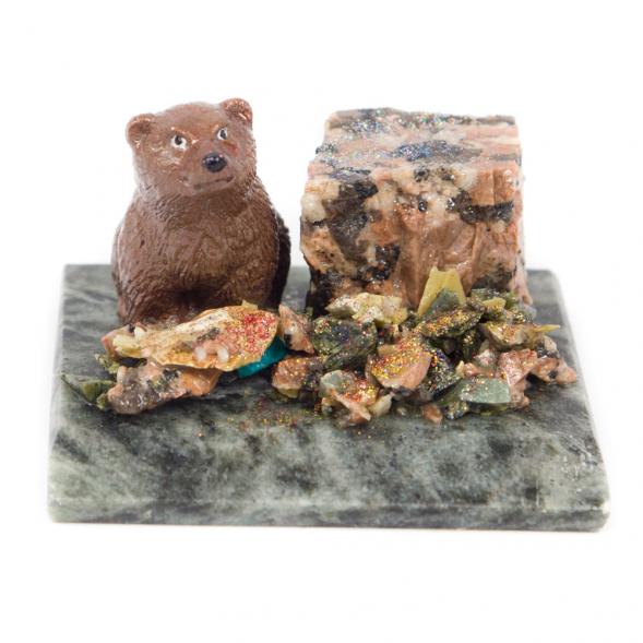 Сувенир &amp;quot;Мишка сидит&amp;quot; змеевик 116550