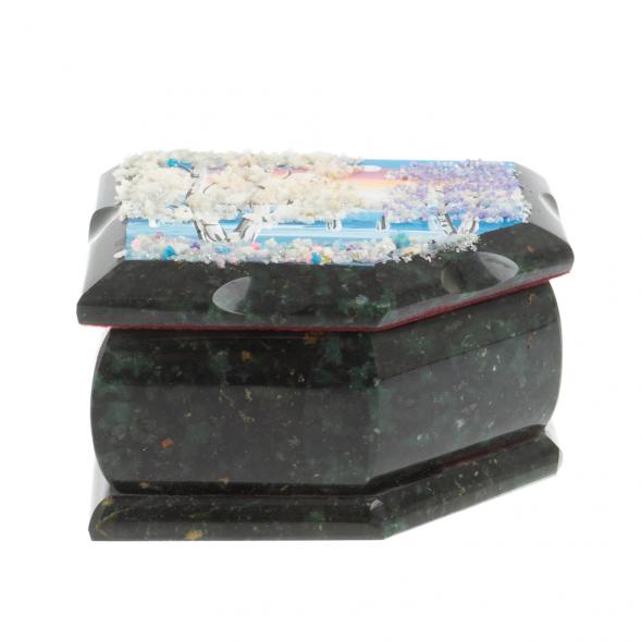 Шкатулка с расписной крышкой Зима 11х9х6,5 см 127281