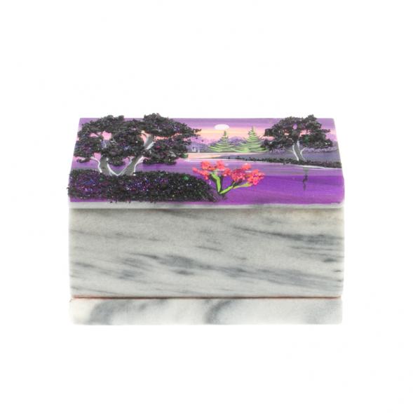Шкатулка с рисунком &amp;quot;Ночь&amp;quot; серый мрамор 10х6,5х6 см 127519