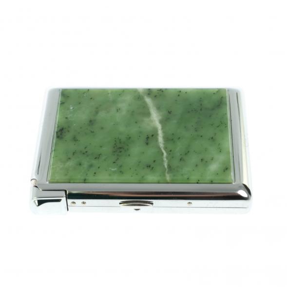 Портсигар 20 сигарет с зажигалкой камень нефрит 128683