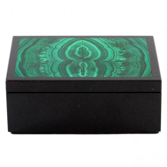 Малахитовая шкатулка из натурального камня &amp;quot;Талисман&amp;quot; 9х7х3,5 см 120479
