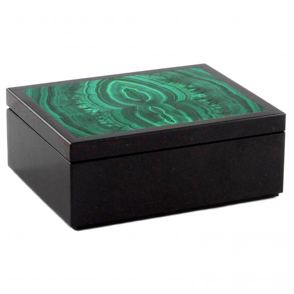 Малахитовая шкатулка из натурального камня &amp;quot;Талисман&amp;quot; 9х7х3,5 см 120479