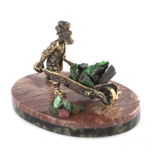 Статуэтка &amp;quot;Старатель с тачкой&amp;quot; из бронзы 121214