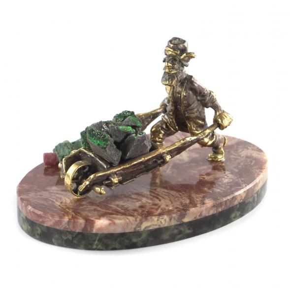 Статуэтка &amp;quot;Старатель с тачкой&amp;quot; из бронзы 121214