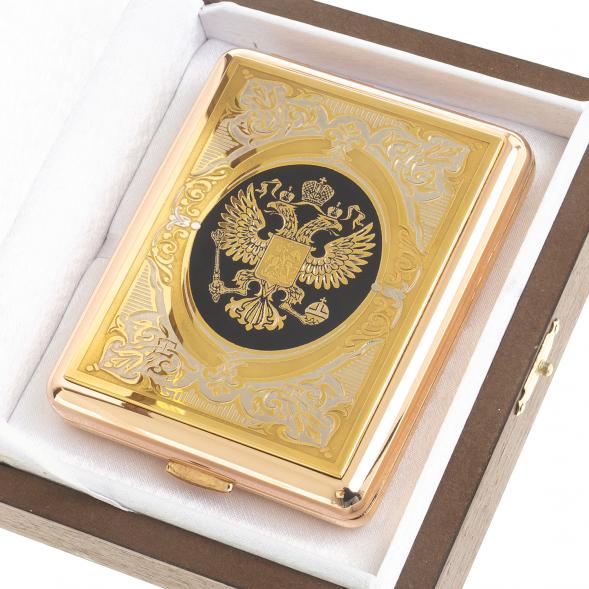 Портсигар с гравировкой &amp;quot;Герб России&amp;quot; Златоуст 122936