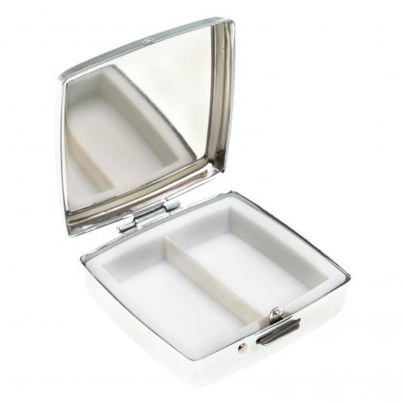 Таблетница на 2 отсека фиолетовый флюорит цвет серебро 123354