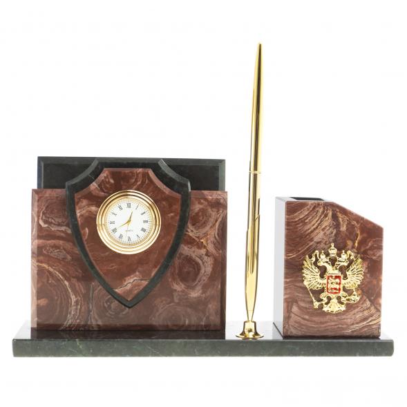 Настольная визитница &amp;quot;Щит&amp;quot; из лемезита 123802