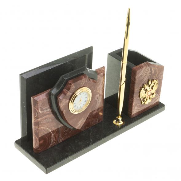 Настольная визитница &amp;quot;Щит&amp;quot; из лемезита 123802