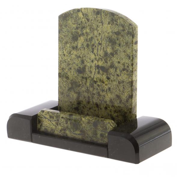 Письменный набор &amp;quot;Герб&amp;quot; с лотком для бумаг А4 и бюваром камень змеевик 124559