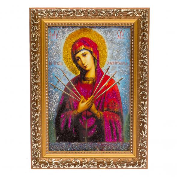 Икона &amp;quot;Семистрельная&amp;quot; рамка багет 10х15 см 125603