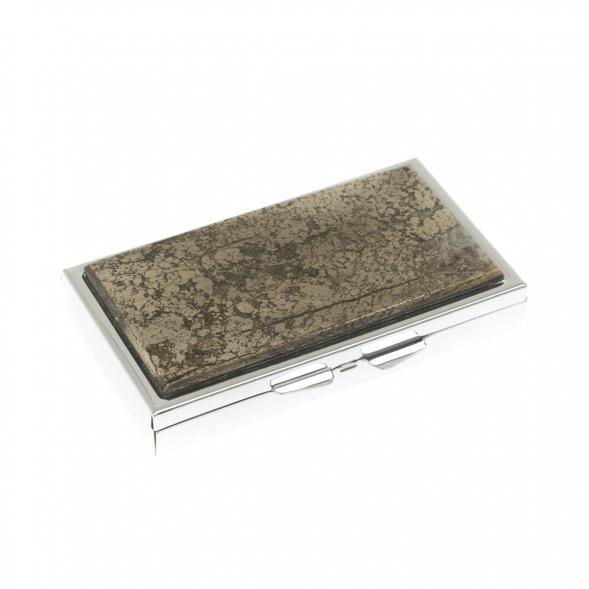 Таблетница на 3 отделения камень пирит цвет серебро 129898