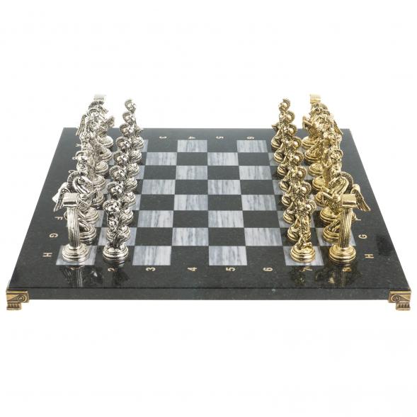 Шахматы &amp;quot;Восточные&amp;quot; доска 40х40 см серый мрамор фигуры металлические 122626