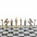 Шахматы &amp;quot;Восточные&amp;quot; доска 40х40 см серый мрамор фигуры металлические 122626