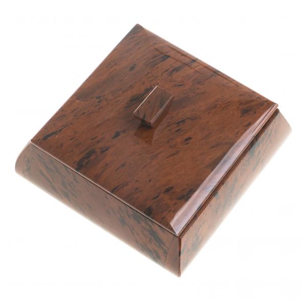 Шкатулка квадратная камень обсидиан коричневый 11,5х11,5х7,5 см 122971