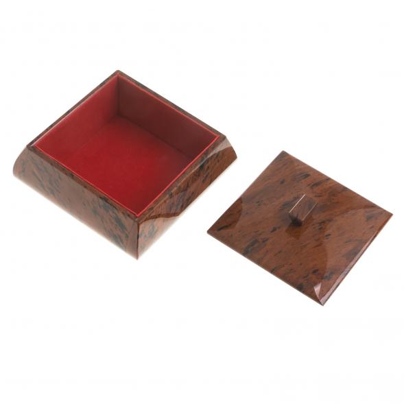 Шкатулка квадратная камень обсидиан коричневый 11,5х11,5х7,5 см 122971