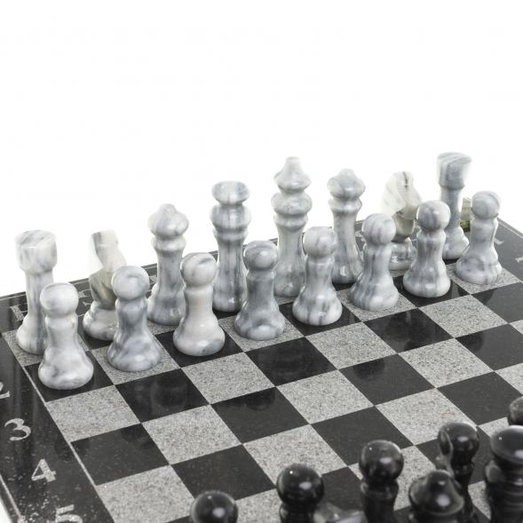 Шахматы с гравировкой &amp;quot;Турнирные&amp;quot; доска 36х36 см змеевик мрамор 123803