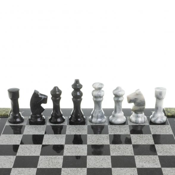 Шахматы с гравировкой &amp;quot;Турнирные&amp;quot; доска 36х36 см змеевик мрамор 123803