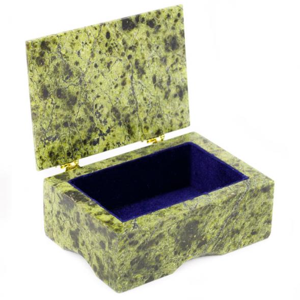 Шкатулка &amp;quot;Санта Клаус&amp;quot; камень змеевик 10х7х4,5 см - подарок на Новый год 112198