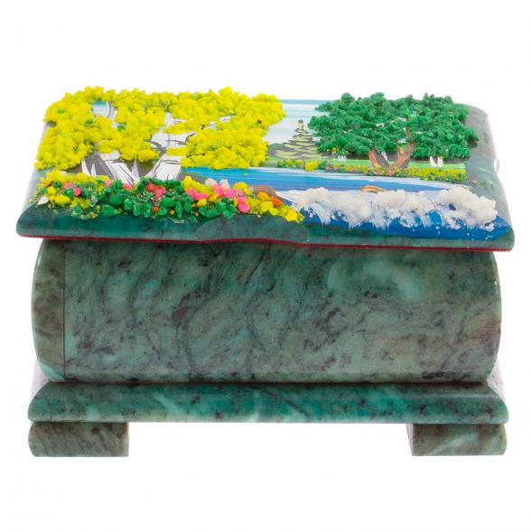 Шкатулка с расписной крышкой Лето 13,5х10х8 см 125914