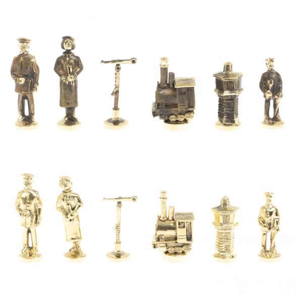 Шахматы сувенирные &amp;quot;Железнодорожники&amp;quot; бронза мрамор 40х40 см 127597