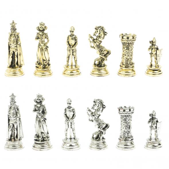 Шахматы &amp;quot;Средневековые рыцари&amp;quot; доска из змеевика 44х44 см 128463