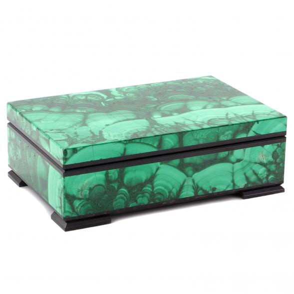 Малахитовая шкатулка для украшений 12х8х4,5 см 120481