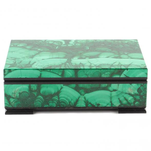 Малахитовая шкатулка для украшений 12х8х4,5 см 120481