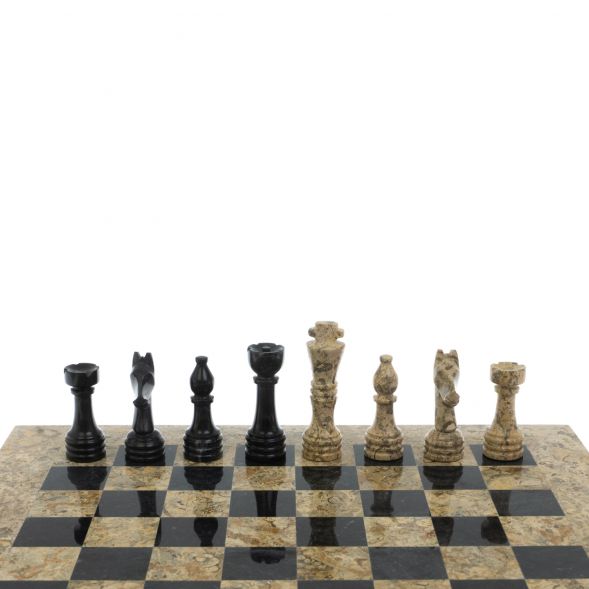 Шахматы &amp;quot;Игрок&amp;quot; из ракушечника и мрамора 38х38 см 129207
