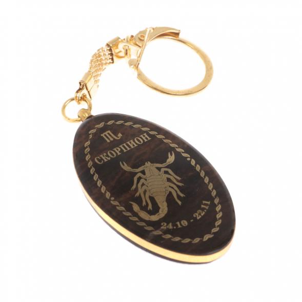 Брелок знак зодиака &amp;quot;Скорпион&amp;quot; камень обсидиан 123078