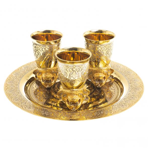 Подарочный набор &amp;quot;Тигр&amp;quot; тарелка и 3 стопки перевертыша Златоуст 123548