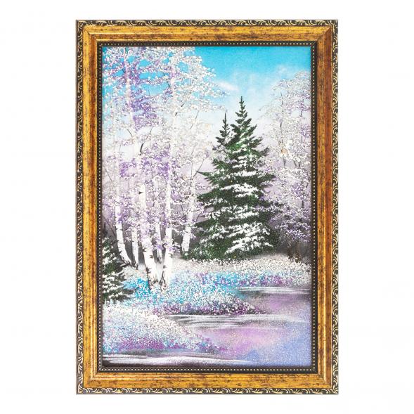 Картина &amp;quot;Зимний пейзаж&amp;quot; багет 24х34 см, каменная крошка 111286