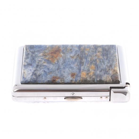 Портсигар на 20 сигарет с зажигалкой камень кианит 124625