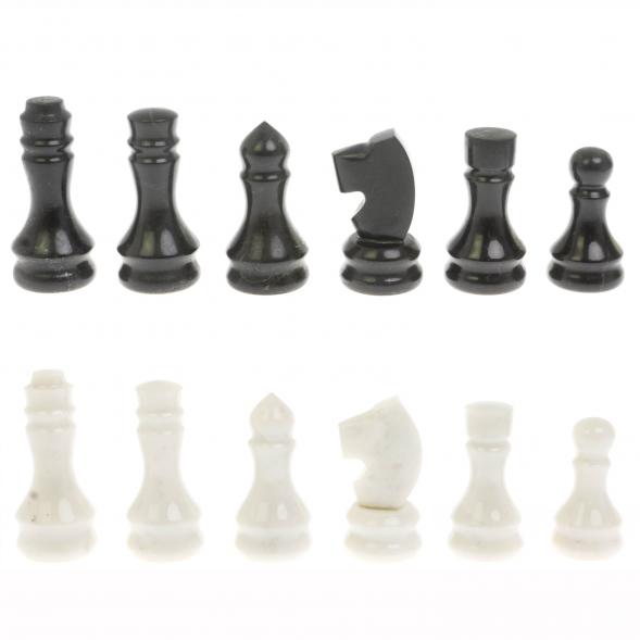 Шахматный набор 3 в 1 серый мрамор, гранит с гравировкой 127043